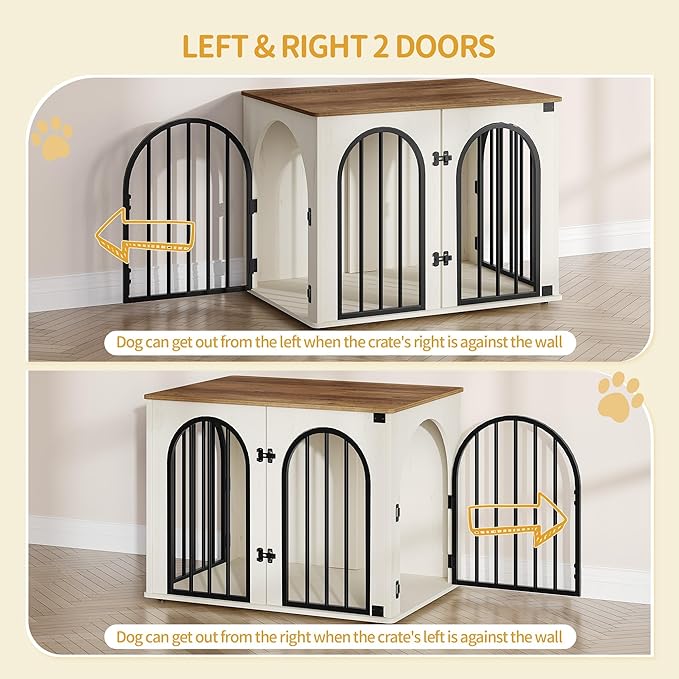 Hzuaneri 31.5'' Wooden Dog Crate Furniture, Indoor Dog Kennel Dogs Cage