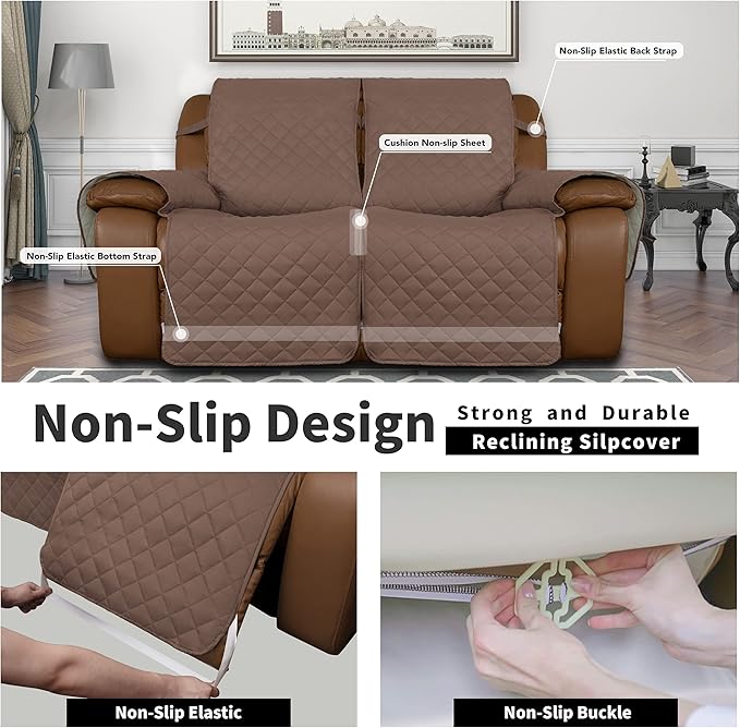 Easy-Going Loveseat Recliner Cover, Reversible Couch Cover