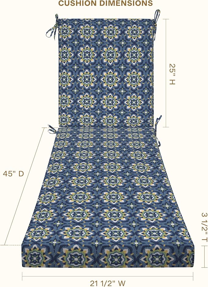 Honeycomb Outdoor Chaise Lounge Cushion
