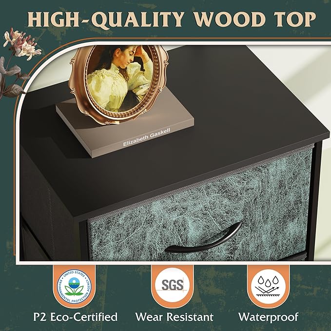 WLIVE Fabric Dresser, 5-Drawer Tall Dressers