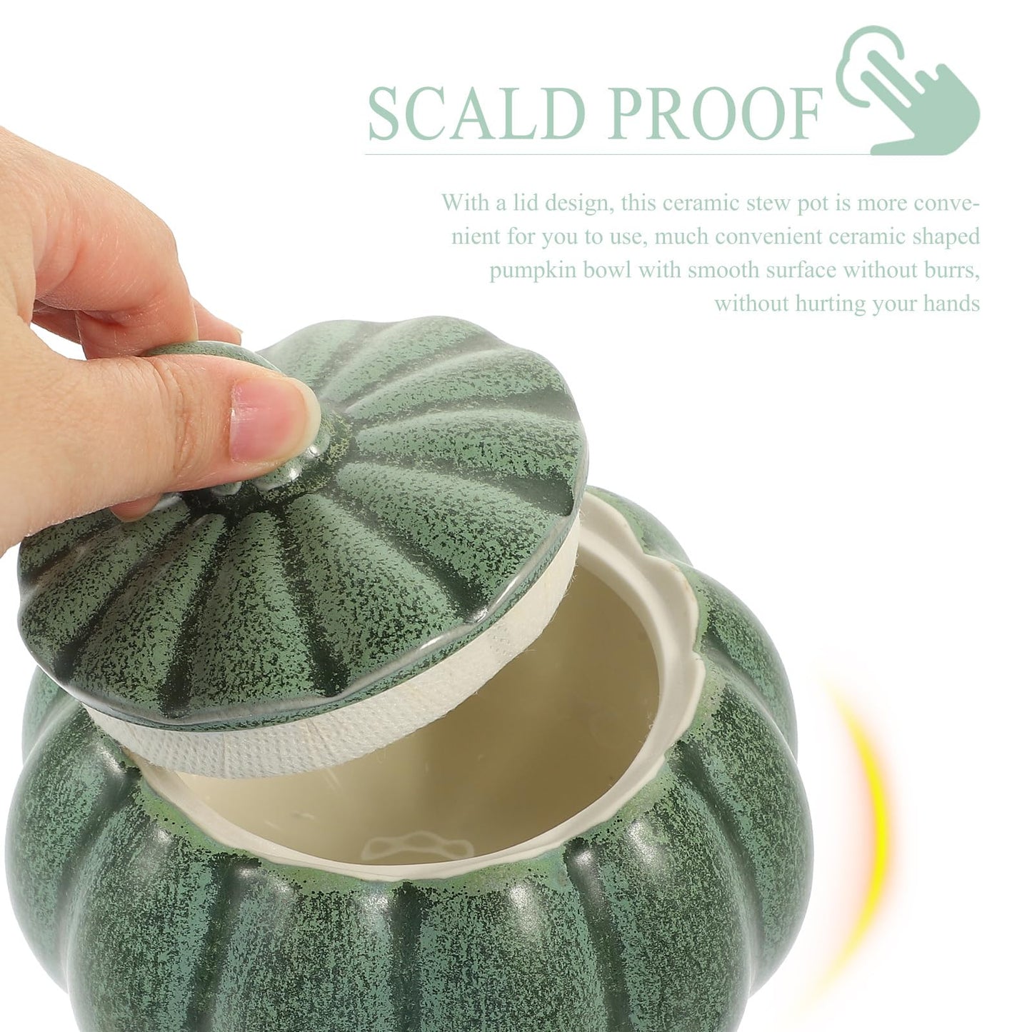 Hemoton Ceramic Pumpkin Soup Bowl with Lid 5Oz Pumpkin Shaped Serving Bowl for Soup Stews and Desserts Candy Color Porcelain for Halloween Thanksgiving