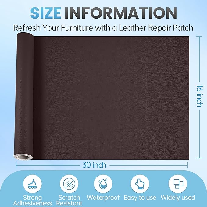 Leather Repair Patch Tape Kit, Vinyl Leather Repair Kit
