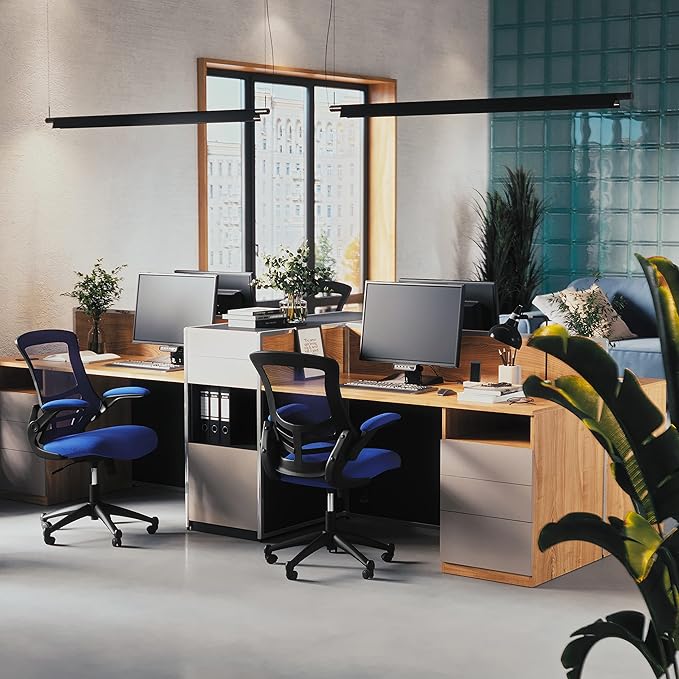 Flash Furniture Kelista Mid-Back Blue Mesh Swivel Ergonomic Task Office Chair