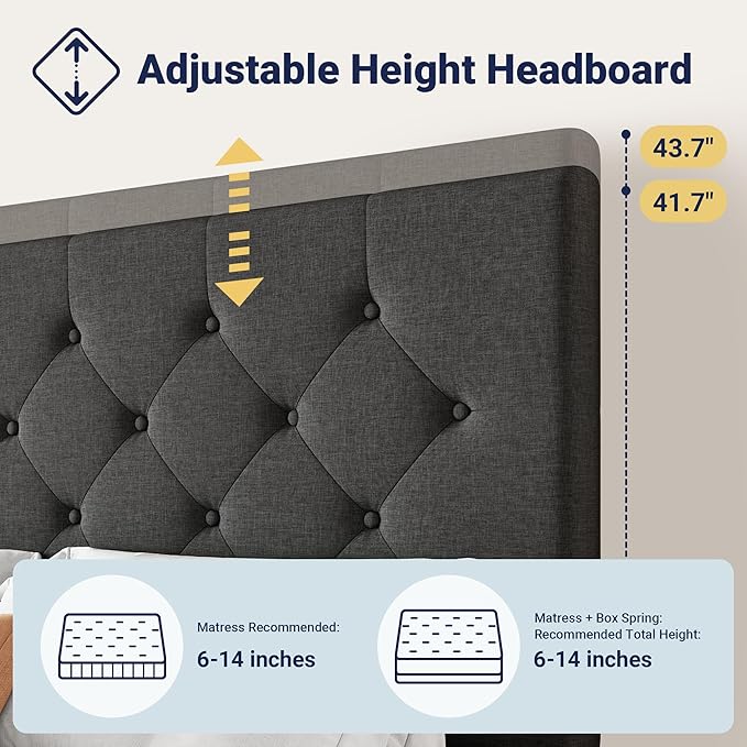 Allewie Upholstered Full Size Platform Bed Frame
