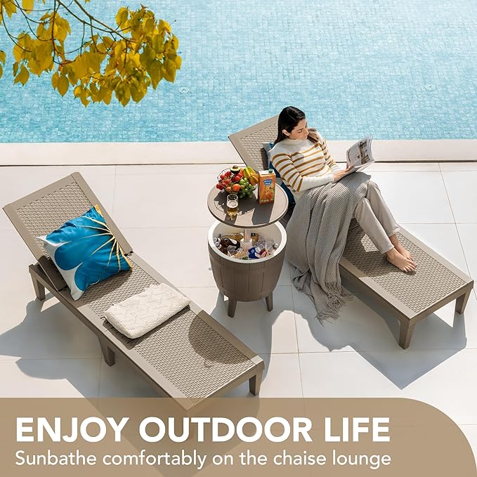 Devoko Outdoor Chaise Lounge Chair Set of 2