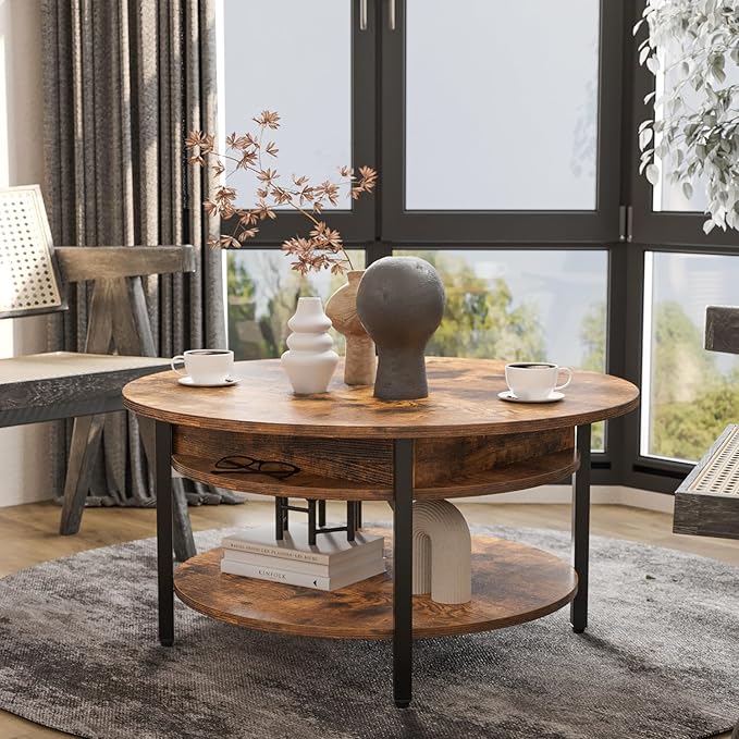 FABATO Round Lift Top Coffee Table