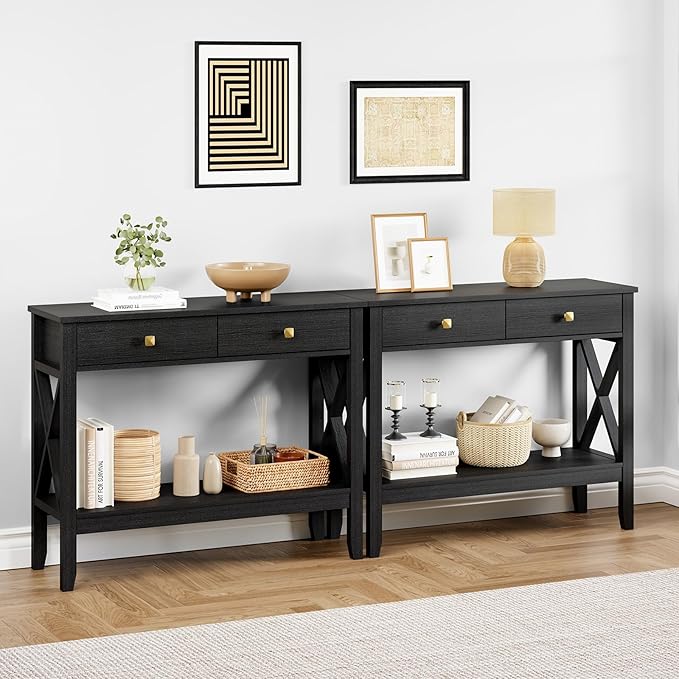 Lomojo Console Table, Sofa Table 13.8" D x 39.37" W x 31.5" HEntryway Table