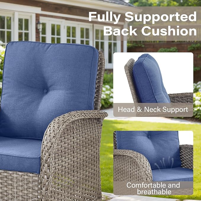 Belord 6 Pieces Wicker Patio Conversation Sets