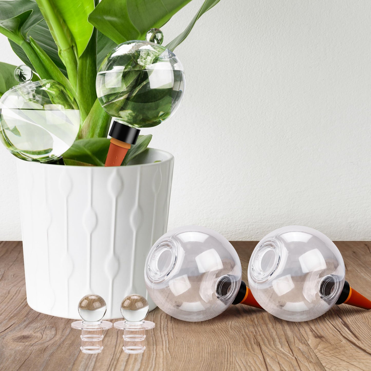 Soilagua 19 oz Extra Large Plant Self Watering Globes Top Fill, Plastic Water Bulbs, Slow Release Terracotta Self Watering Planter Insert, Plant Watering Devices System, Water Spikes Stakes, 4 Pack