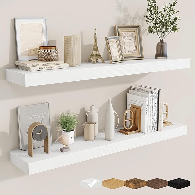 fuqing Floating Shelves for Wall, Wall Mounted Wood Floating Shelf