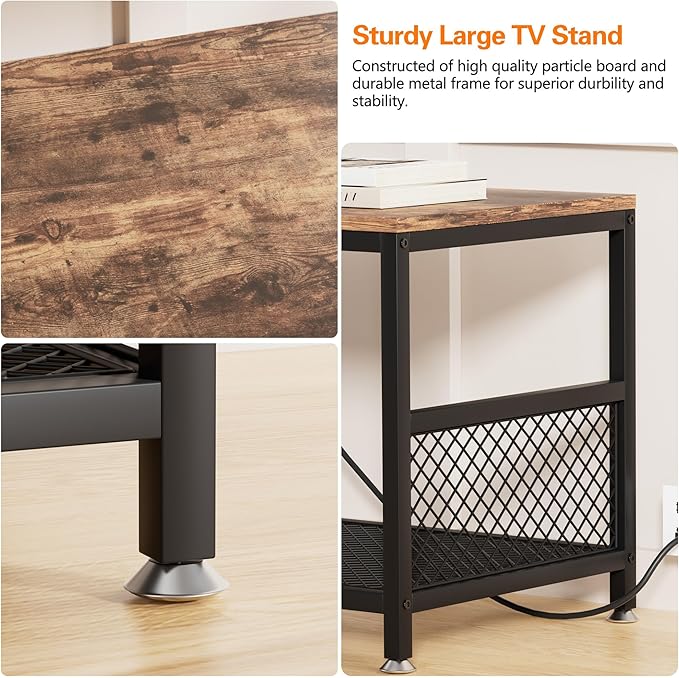 VECELO TV Stand with Power Outlets