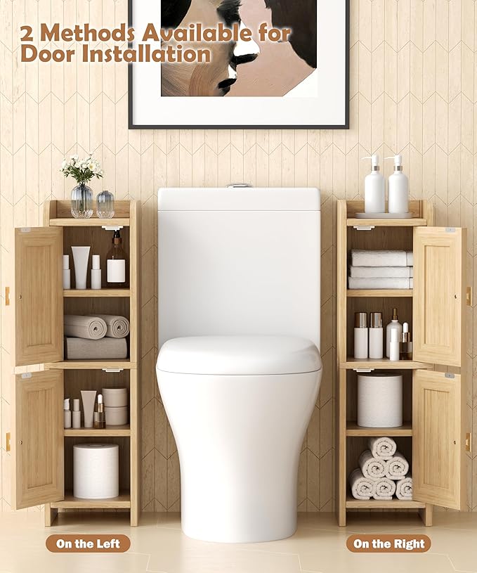 Akxomel Rattan Small Bathroom Cabinet