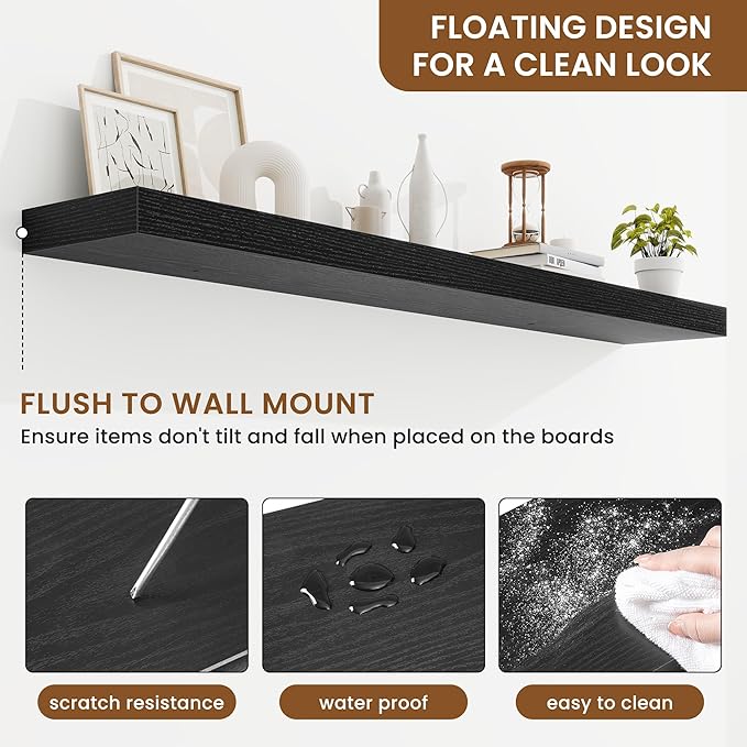 fuqing Floating Shelves for Wall, Wall Mounted Wood Floating Shelf