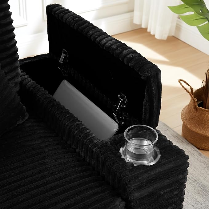 KEIKI Corduroy Storage Armrest Sofa, Single Versatile Seat