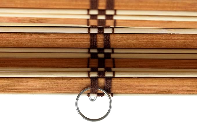 Red Lantern Burnt Bamboo Cordless Window Shade