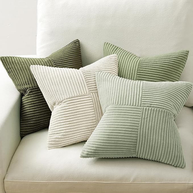 MIULEE Summer Light Green Decorative Throw Pillow Covers 18x18 Inch Set of 4