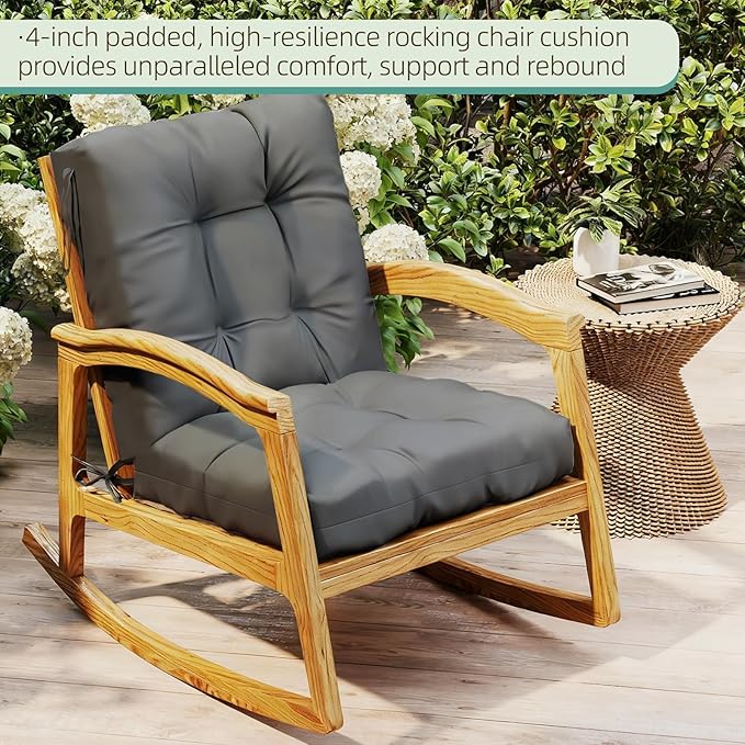 Outdoor Chair Cushion, High Back Soft Seat Pad