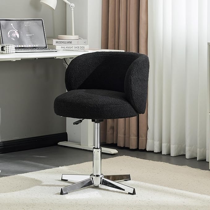 VINGLI Cute Small Swivel Desk Chair Comfy no Wheels, Ergonomic Low-Back Lumbar