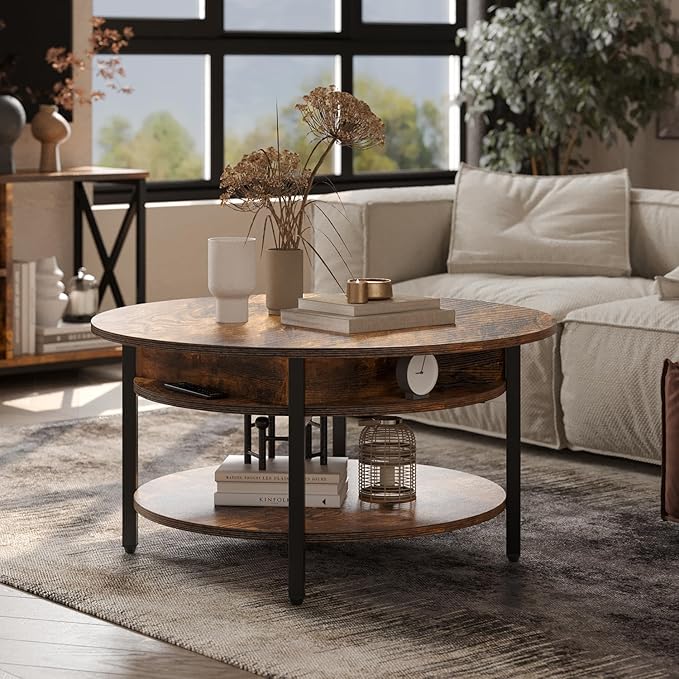 FABATO Round Lift Top Coffee Table