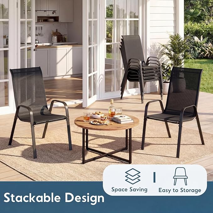 Arlopu 5 Piece Outdoor Patio Dining Set, Porch Furniture