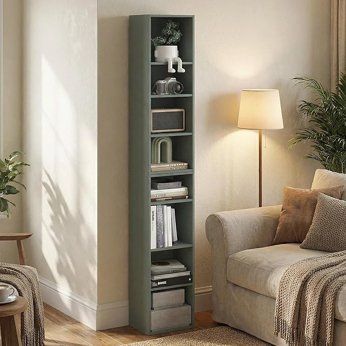 Furinno PASIR Book Shelf, 8-Tier Separable Tall Bookshelf, Stackable Bookcase
