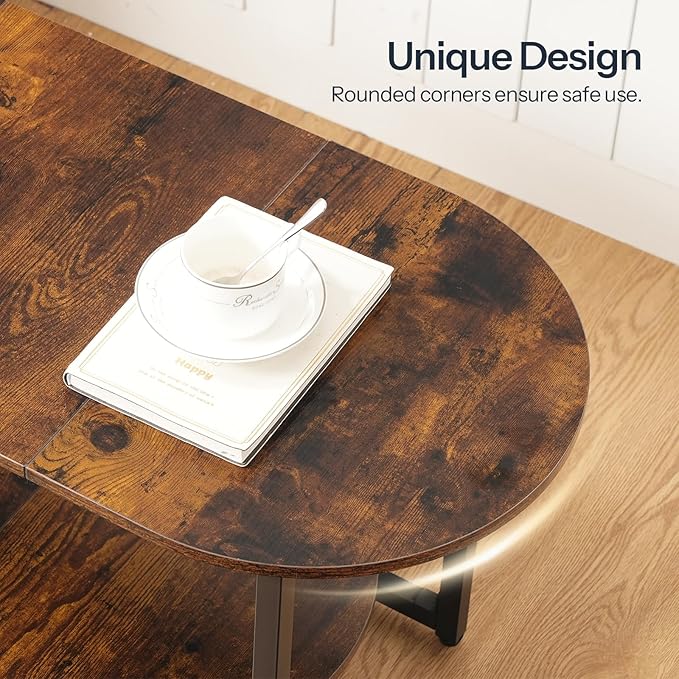 HOOBRO Coffee Table for Living Room, Oval Small Coffee Table