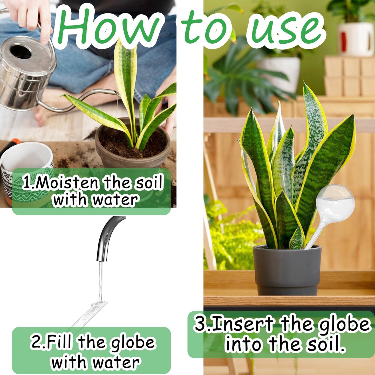 Jgalnim 20 PCS Clear Plant Watering Globes,Plastic Watering Bulbs,Self Watering Planter,Flower Automatic Watering Device for Plants Indoor,Outdoor,Flowerpot,Home Garden(Large,Medium,Small)