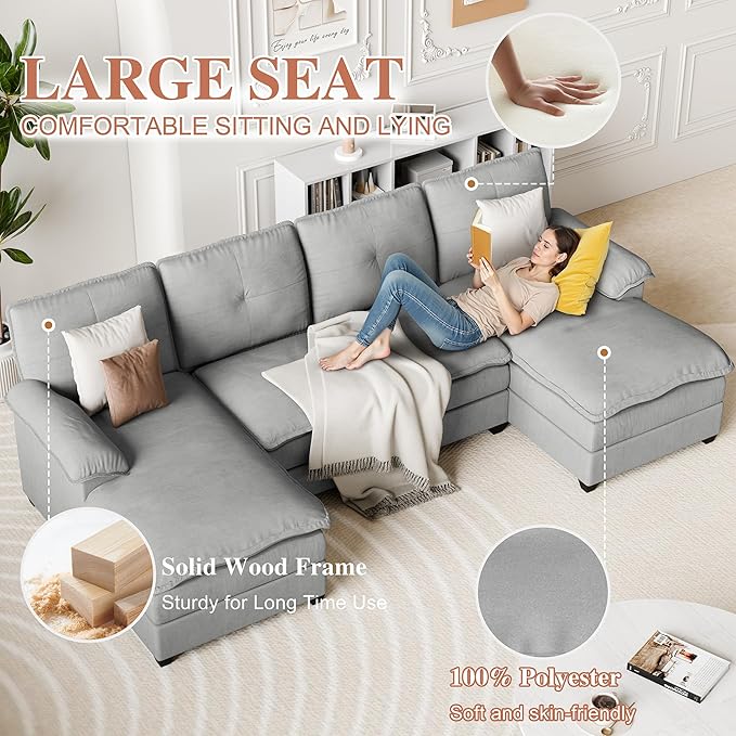 110" U-Shaped Sectional Sofa