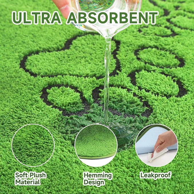 Homimp Washable Pee Pads for Dogs, 1 Pack Super Absorbent Reusable Puppy Pads,Green Long Wool Fake Grass for Potty Training, Upgrade Non-Slip and Leak-Proof,Floor,Couch,Bed and Crate,Green 63"×72"