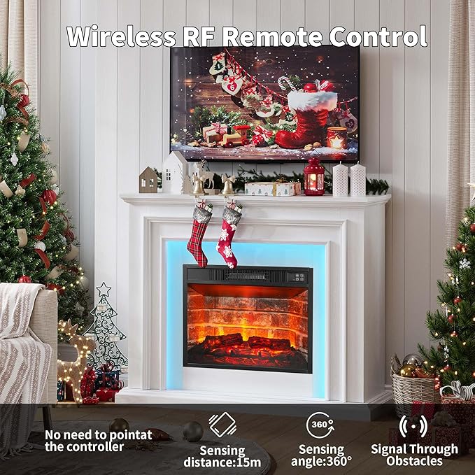 44" LED Lights Electric Fireplace