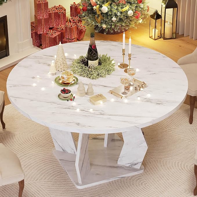 IBF Round Marble Dining Table, Dinner Tables