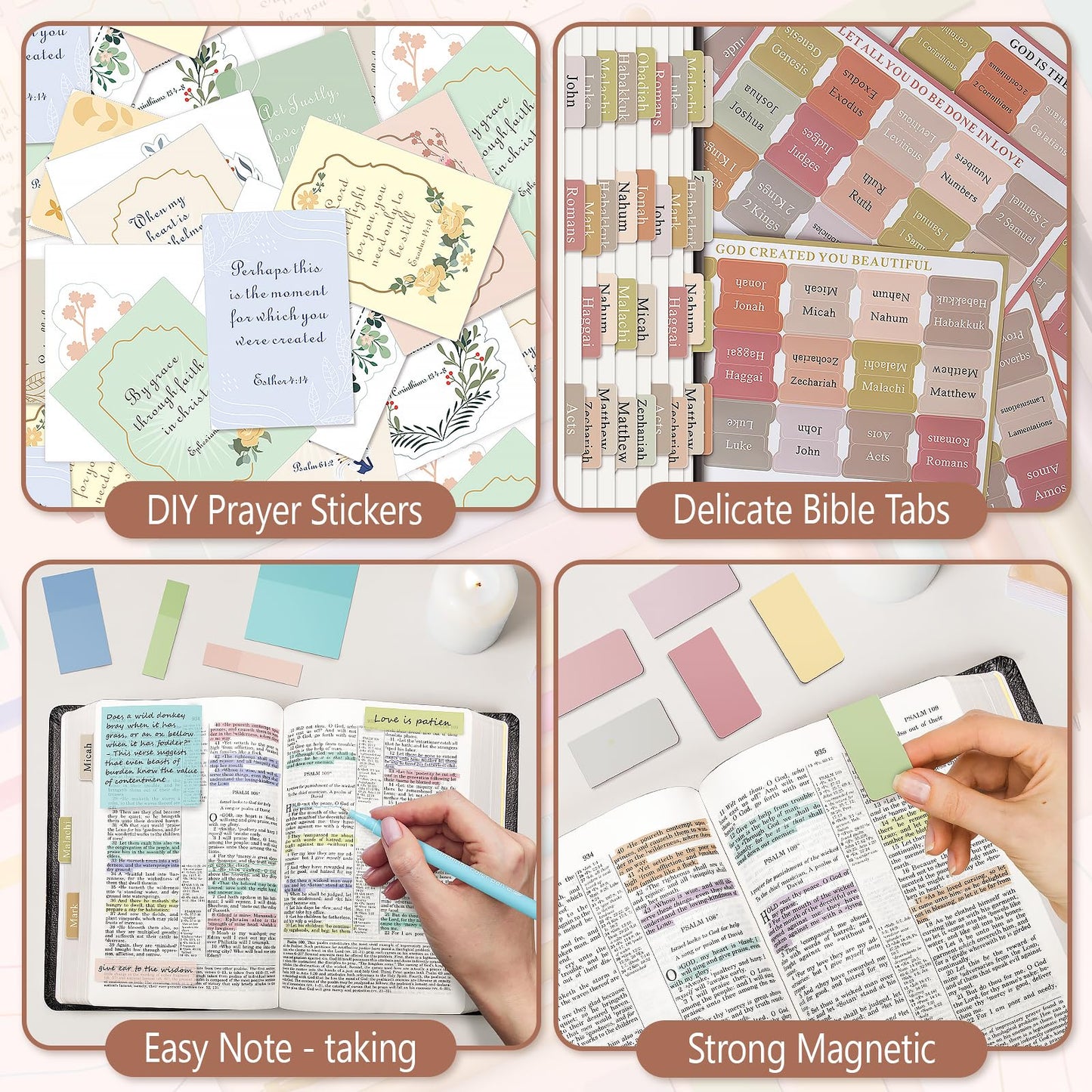 Bible Study Supplies, Bible Journaling Kit with No Bleed Bibles Highlighters, Pens, Storage Bag, Sticky Notes, Tabs, Ideal Christian Bible Gifts for Women, Accessories Kits for Bible Study Group