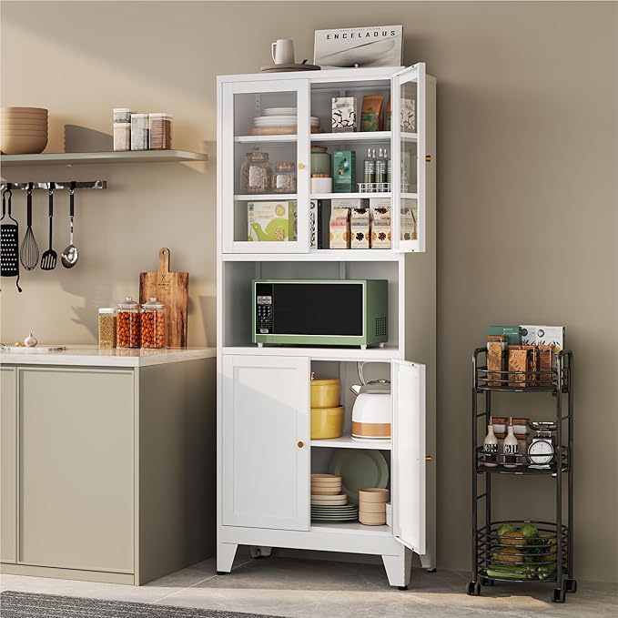 YAUWOH 69" Tall Metal Pantry Cabinet