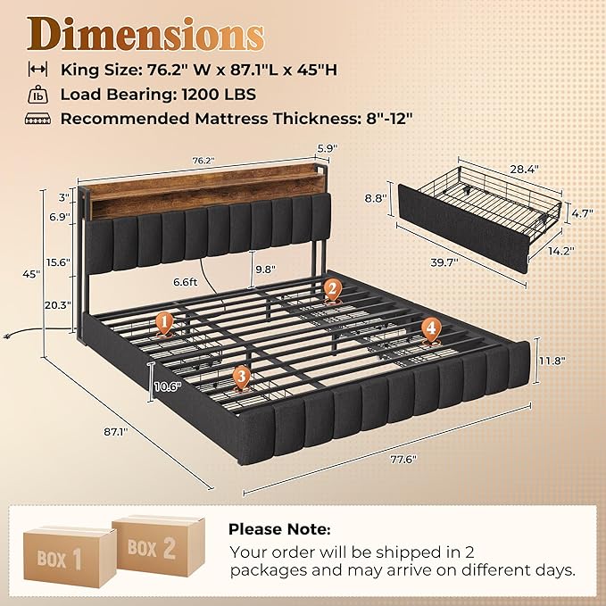 PRAISUN Bed Frame King Size