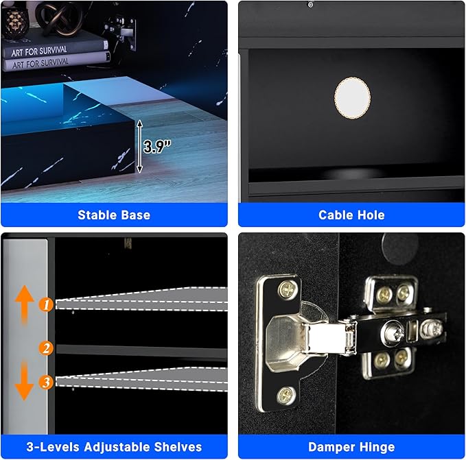 chartustriable 71IN LED TV Stands w/Power Outlet