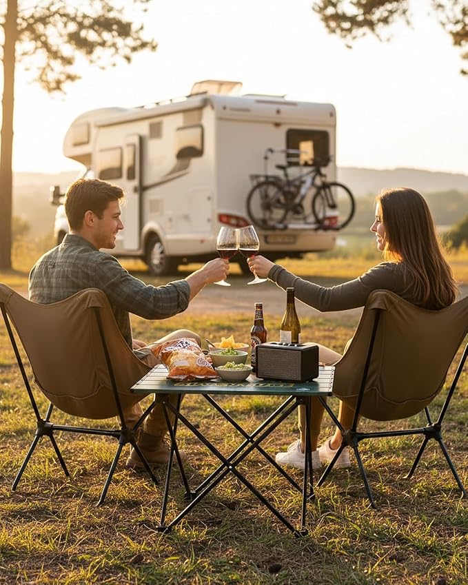 VILLEY Portable Camping Side Table, Ultralight Aluminum Folding Table