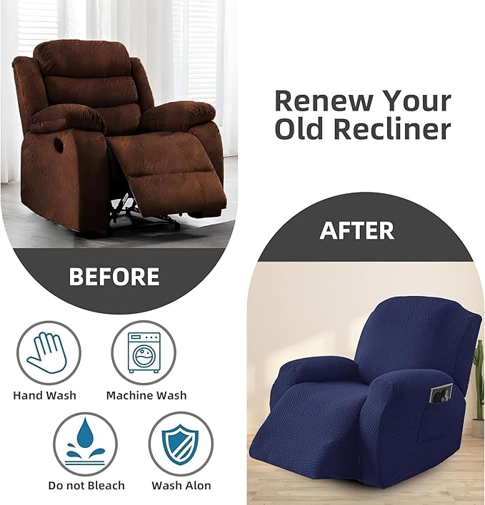 Genina Recliner Chair Covers, Stretch Reclining Chair Cover, Recliner Sofa