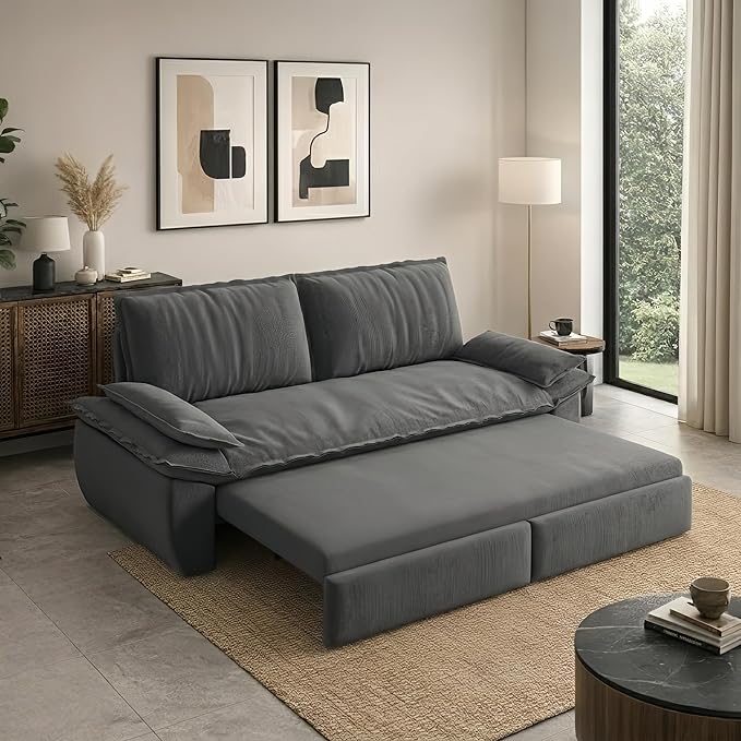 73.2" Sofa Bed Queen, 3-in-1 Pull Out Sofa Bed