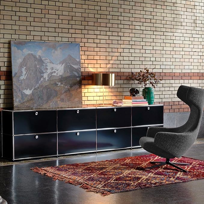Modern Storage Cabinet Black H, Home Office Cabinet, Versatile Free-Standing