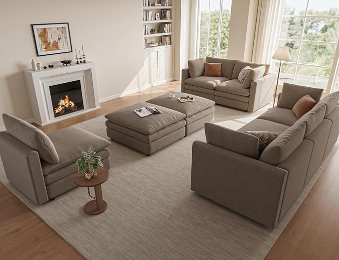97" Cloud Couches for Living Room, 29.1" Deep Seat Modular Sectional Sofa