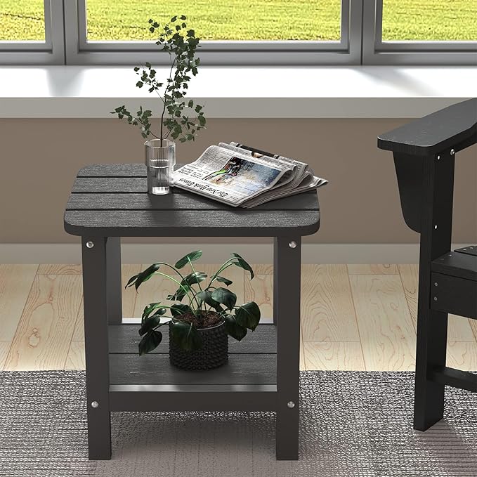 SERWALL Adirondack Table Set of 6, Outdoor Side Table- Gray