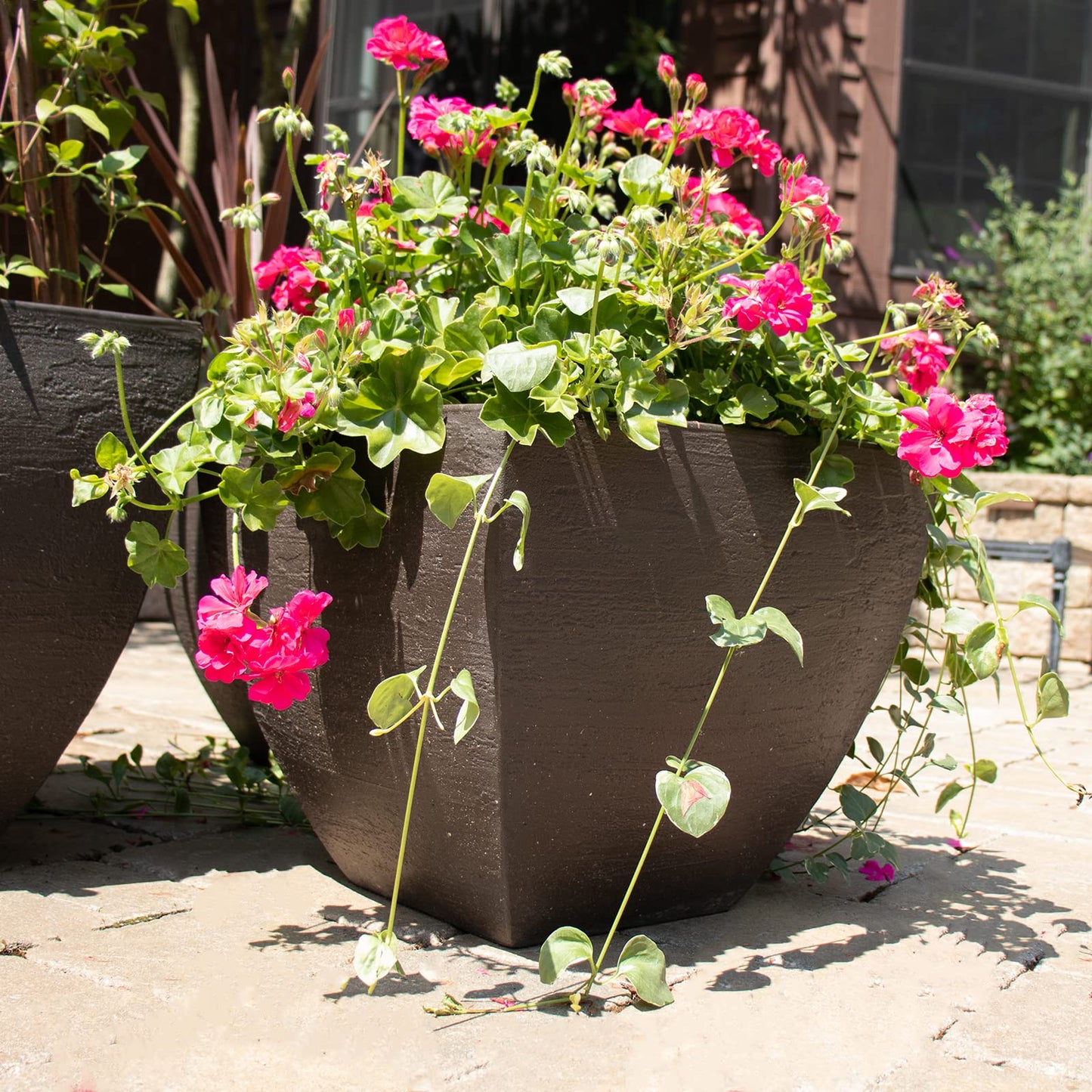 Tusco Products MSQ16SL Modern Square Garden Planter, 16-Inch, Slate