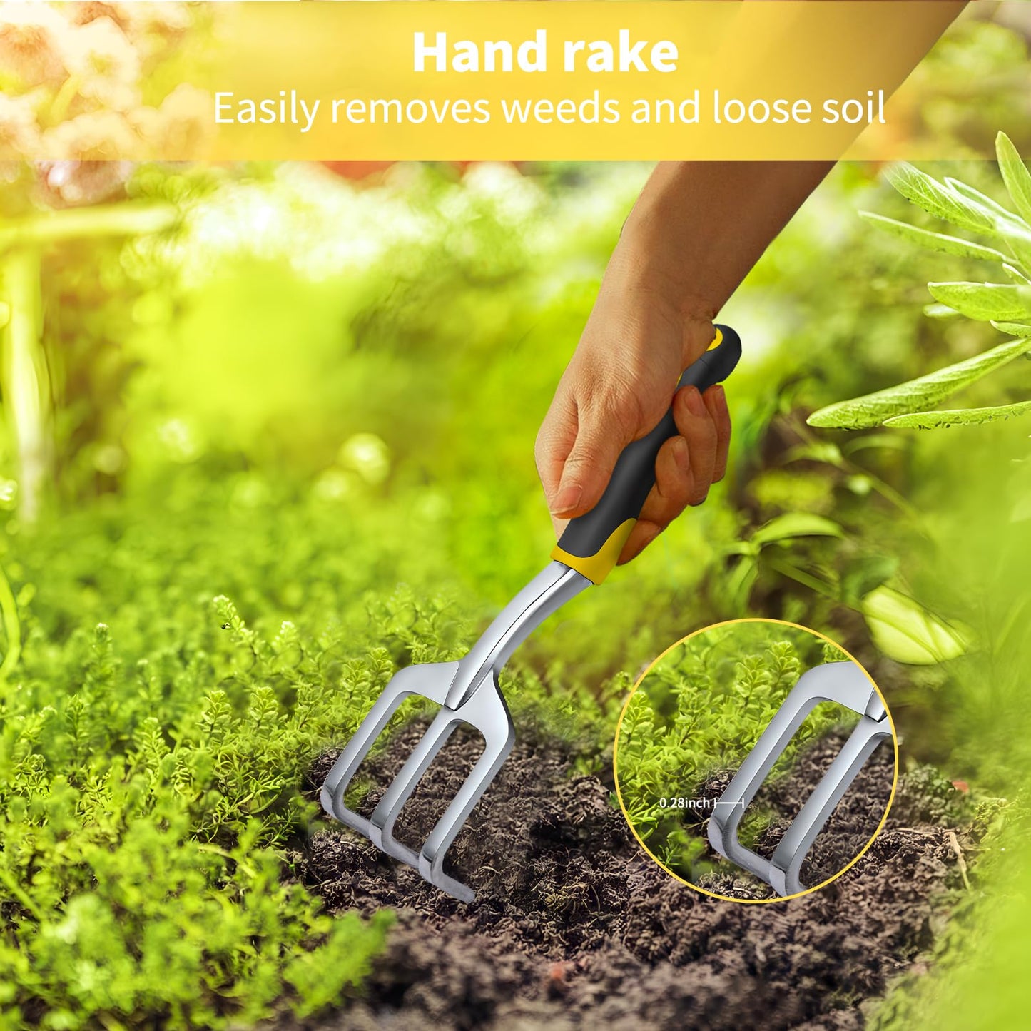 FrutPunch Garden Tool Set 4-Piece,Heavy Duty Aluminum Gardening Tools,Rust-Proof Gardening Hand Tools,with Non-Slip Ergonomic Handle,The Ideal Gift for Garden Enthusiasts.
