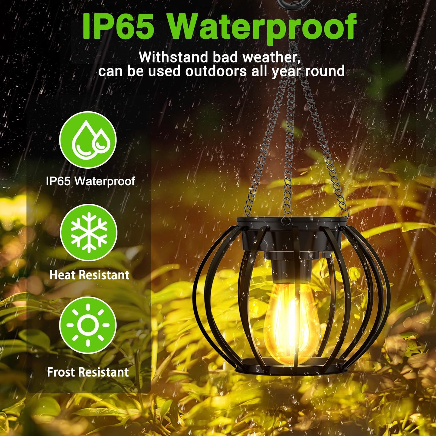 Ddlisu 2 Pack Solar Lanterns Outdoor Waterproof, Upgraded Metal LED Lanterns, Warm Light, Auto On/Off, Brighter Hanging Solar Lantern for Yard Patio Pathway Porch Garden Decor (Pumpkin)