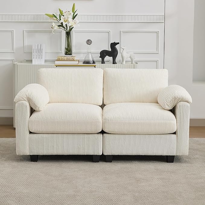 61'' Modular Loveseat Sofa, Extra Deep Seat Cloud Couch
