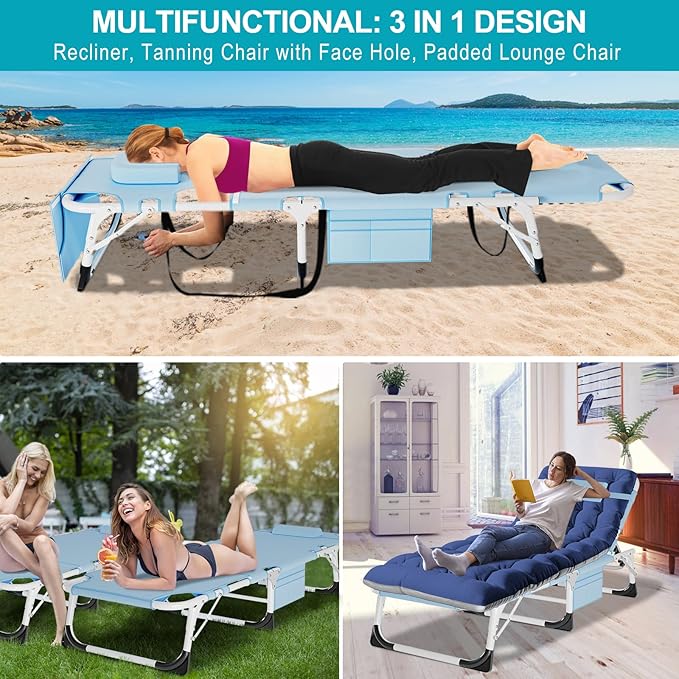 ABORON 3 in 1 Sun Tanning Chair Oversized