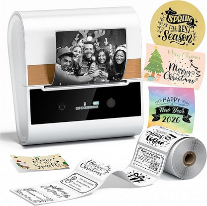 Phomemo Label Printer -M260 Address Label Maker Machine with Tapes,Bluetooth Thermal Label Printer for School Supplies,Name Tag,Barcode,Logo, Easy to Use with Phones& PC,1 1.57"x1.18" Paper