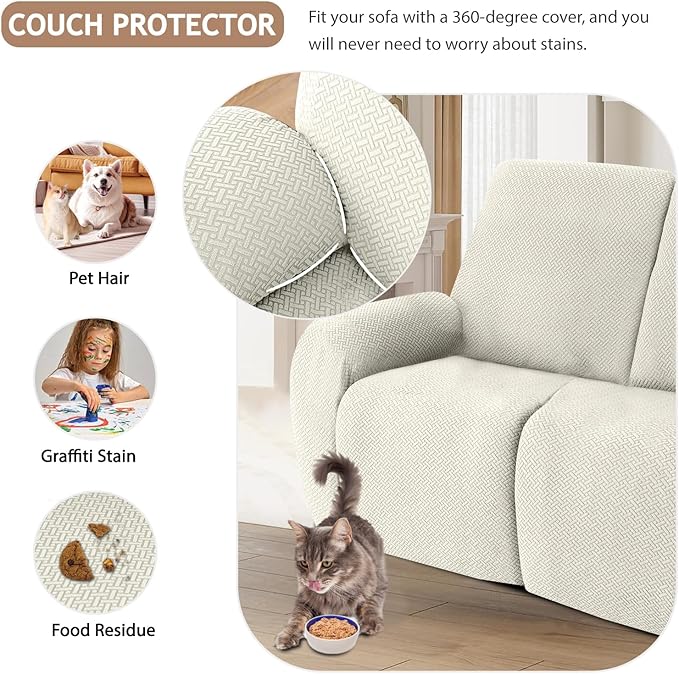 ALIECOM 100% Waterproof Recliner Sectional Couch Covers L Shape Stretch Corner