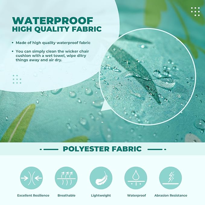 DANGHOOGY Wicker Chair Cushions, Waterproof Outdoor Loveseat Cushions
