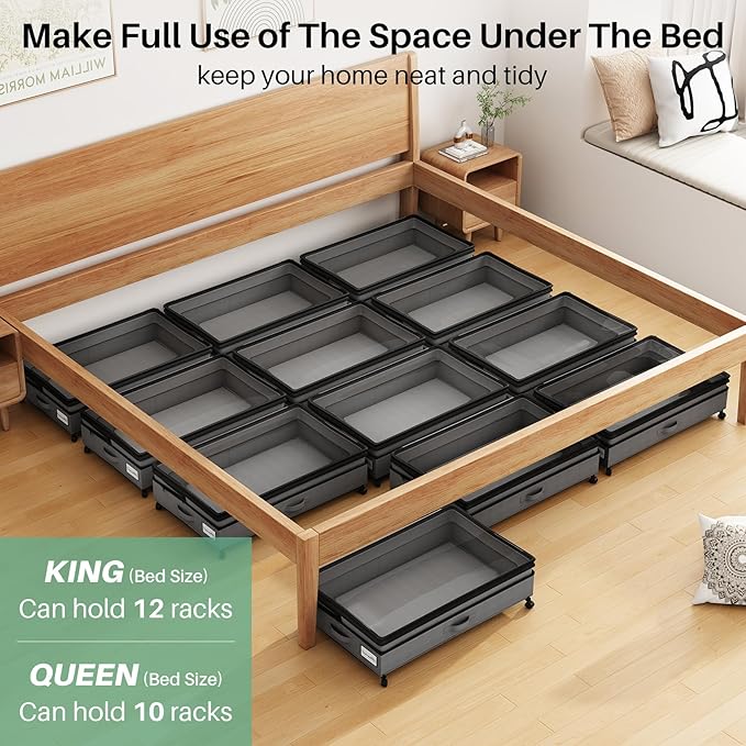 Kitstorack 4 Pack Height-adjustable Under Bed Storage
